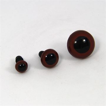 2 stk Øjne M/låsering - brun/sort - 18 mm