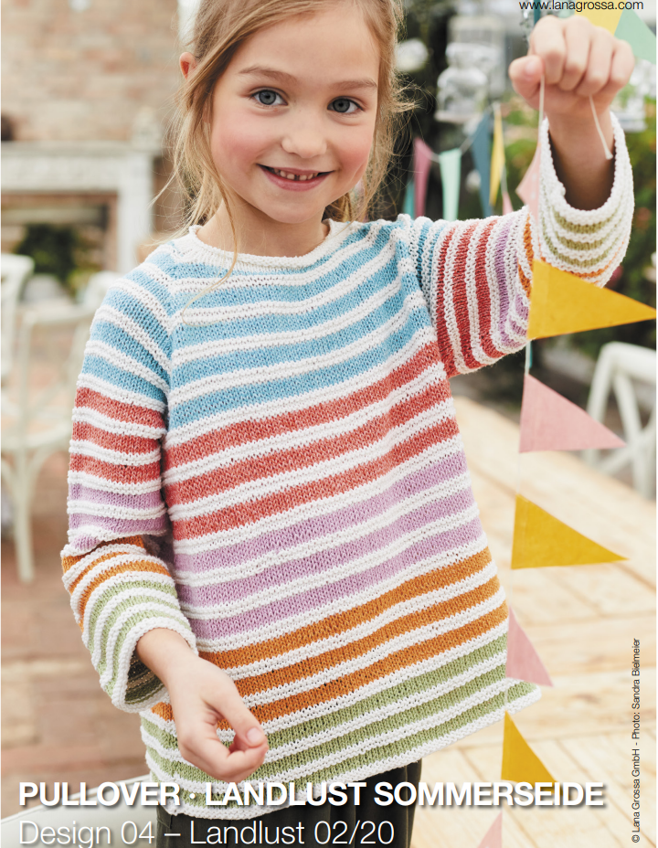 Landlust Sommerseide Opskrift - design 4 - Stribet barn - ENGELSK