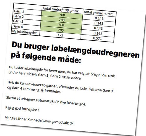 Løbelængde til garnprojekt | Beregn 》