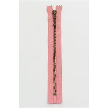 Lynlås YKK 6mm Antik Messing 35 cm Gammel Rosa