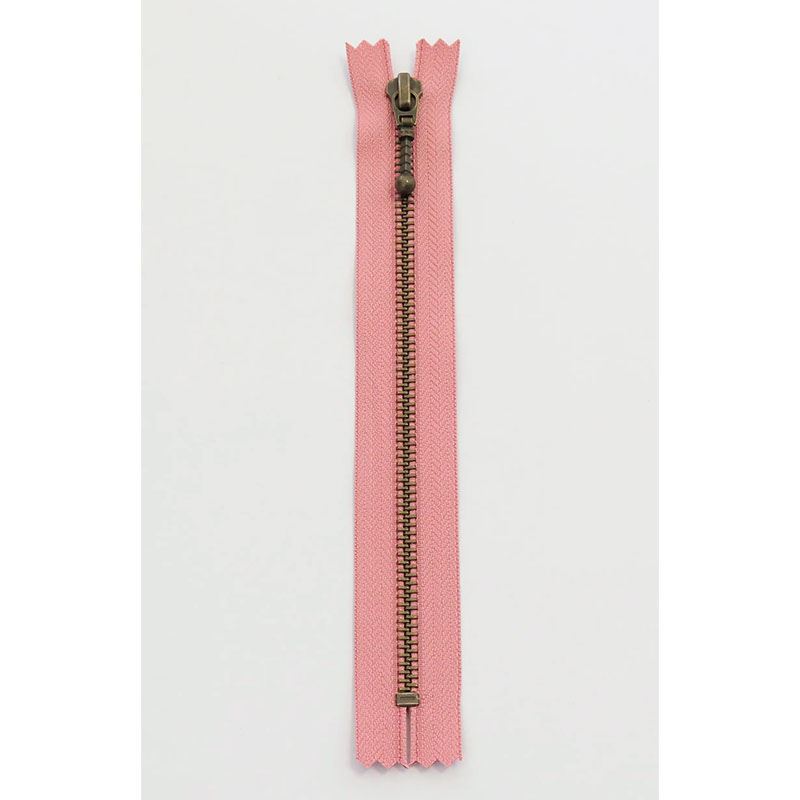 Lynlås YKK 6mm Antik Messing 35 cm Gammel Rosa